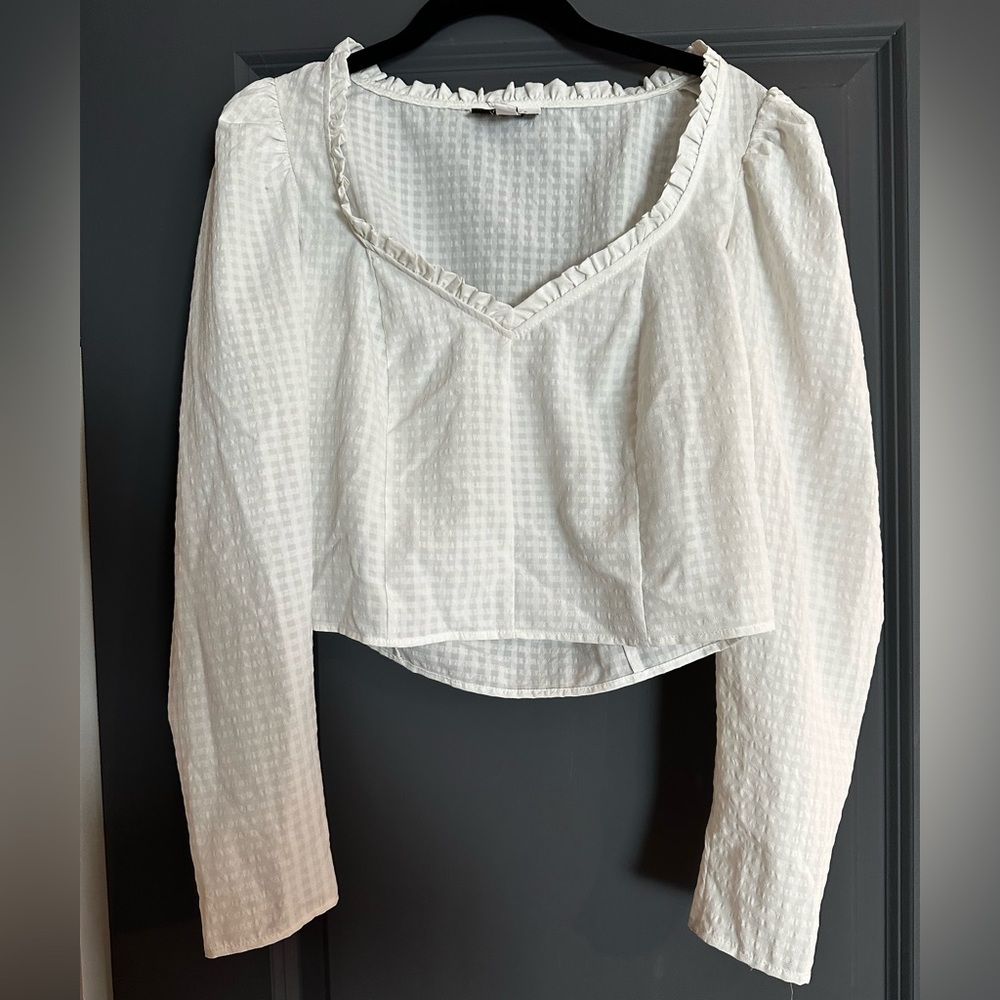 TOPSHOP PUFF LONG SLEEVE WHITE / CREAM